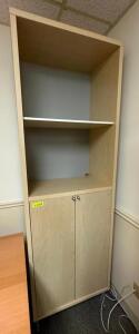 DESCRIPTION: 2-DOOR OFFICE CABINET SIZE: 27"X16"X83" LOCATION: MAIN OFFICE QTY: 1