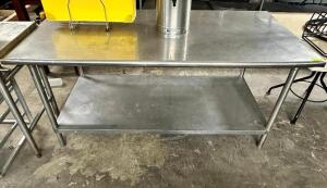 DESCRIPTION: 72" X 36" STAINLESS TABLE/ ADDITIONAL INFORMATION CONTENTS ARE NOT INCLUDED SIZE 72" X 36" QTY: 1