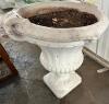 DESCRIPTION: 25" ROUND X 36" TALL STONE PLANTER SIZE 25" R X 36" T LOCATION: BAY 6 QTY: 1