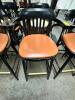 DESCRIPTION: (2) 30" BAR BACK BAR STOOLS. BLACK W/ TAN CUSHION LOCATION: BAY 6 THIS LOT IS: SOLD BY THE PIECE QTY: 2 - 2