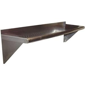 10' X 18" WALL MOUNTED STAINLESS SHELF - HEAVY DUTY