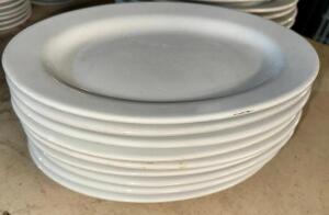 DESCRIPTION: (20) 9.5" CHINA PLATTERS. SIZE 9.5" LOCATION: BAY 7 THIS LOT IS: SOLD BY THE PIECE QTY: 20