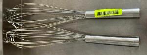DESCRIPTION: (2) STAINLESS WISK'S LOCATION: BAY 6 THIS LOT IS: SOLD BY THE PIECE QTY: 2