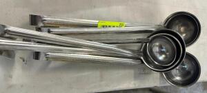 DESCRIPTION: (6) ASSORTED STAINLESS LADLES LOCATION: BAY 6 THIS LOT IS: SOLD BY THE PIECE QTY: 6