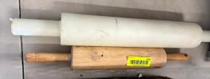 DESCRIPTION: (2) ASSORTED ROLLING PINS. LOCATION: BAY 6 THIS LOT IS: ONE MONEY QTY: 1