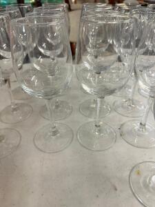 DESCRIPTION: (22) WINE GLASSES LOCATION: BAY 6 THIS LOT IS: SOLD BY THE PIECE QTY: 22