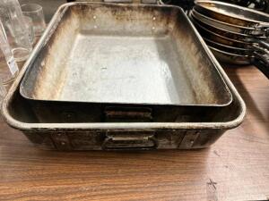 DESCRIPTION: (2) ASSORTED ALUMINUM ROASTING PANS LOCATION: BAY 6 THIS LOT IS: SOLD BY THE PIECE QTY: 2