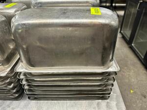 DESCRIPTION: (6) 1/3 SIZE STAINLESS INSERTS ADDITIONAL INFORMATION 6" DEEP LOCATION: BAY 6 THIS LOT IS: SOLD BY THE PIECE QTY: 6