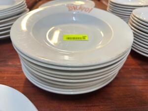 DESCRIPTION: (10) 10" CHINA PASTA BOWLS ADDITIONAL INFORMATION LOGO'ED SIZE 10" LOCATION: BAY 6 THIS LOT IS: SOLD BY THE PIECE QTY: 10