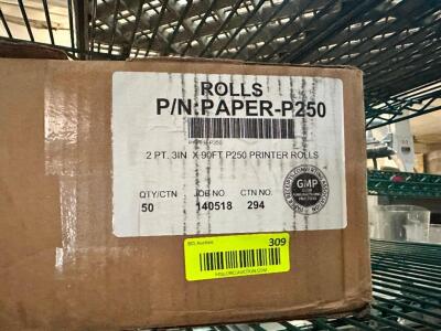 DESCRIPTION: (1) CASE OF 2PT 3" PRINTER ROLLS LOCATION: BAY 6 QTY: 1