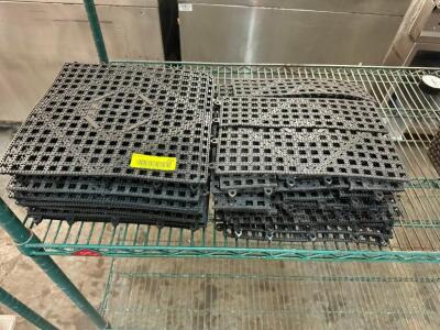 DESCRIPTION: (23) 12" X 12" BLACK BAR MATS. LOCATION: BAY 6 THIS LOT IS: ONE MONEY QTY: 1