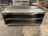 DESCRIPTION: 96" X 30" STAINLESS TABLE W/ 8" BACK SPLASH SIZE 96" X 30" QTY: 1