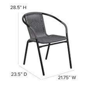 (2) INDOOR-OUTDOOR RESTAURANT STACKING CHAIR