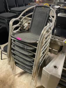(10) WICKER AND CHROME PATIO CHAIRS