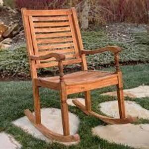 (1) ACACIA WOOD ROCKING CHAIR