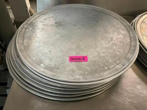 (8) 18" STAINLESS PIZZA PANS