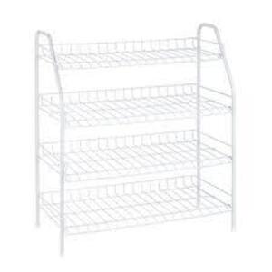 DESCRIPTION: (1) 4-TIER STORAGE RACK BRAND/MODEL: HONEY-CAN-DO #SHO-09490 INFORMATION: WHITE RETAIL$: $24.88 EA SIZE: 22" T QTY: 1