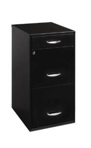 DESCRIPTION: (1) FILE CABINET BRAND/MODEL: SPACE SOLUTIONS INFORMATION: BLACK RETAIL$: $70.00 EAEA SIZE: 18" QTY: 1