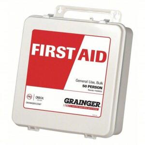 DESCRIPTION: (2) FIRST AID KIT BRAND/MODEL: 463M23 RETAIL$: $72.98 EA SIZE: 50 PERSON KIT QTY: 2