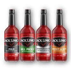 DESCRIPTION: (4) BOTTLES OF BLOODY MARY MIX BRAND/MODEL: JACK LINKS INFORMATION: MILD, DILL PICKLE, SWEET & HOT, SIGNATURE RECIPE RETAIL$: $28.00 TOTA