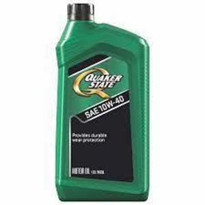 DESCRIPTION: (1) MOTOR OIL BRAND/MODEL: QUAKER STATE INFORMATION: 10W-40 RETAIL$: $48.89 EA SIZE: 5QT QTY: 1