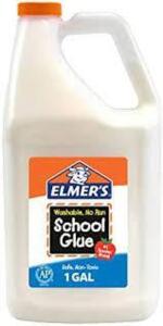 DESCRIPTION: (1) WASHABLE NO RUN SCHOOL GLUE BRAND/MODEL: ELMER'S RETAIL$: $20.00 EA SIZE: 1 GALLON QTY: 1