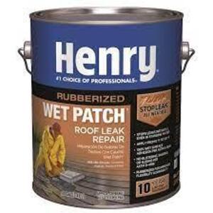 DESCRIPTION: (1) RUBBERIZED WET PATCH ROOF LEAK REPAIR BRAND/MODEL: HENRY #208R RETAIL$: $21.28 EA SIZE: 1 GALLON QTY: 1