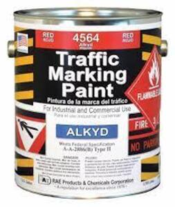 DESCRIPTION: (1) TRAFFIC ZONE MARKING PAINT BRAND/MODEL: RAE #3EHH4 INFORMATION: RED RETAIL$: $100.00 EA SIZE: 1 GALLON QTY: 1