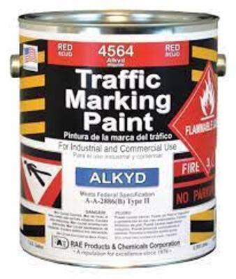 DESCRIPTION: (1) TRAFFIC ZONE MARKING PAINT BRAND/MODEL: RAE #3EHH4 INFORMATION: RED RETAIL$: $100.00 EA SIZE: 1 GALLON QTY: 1