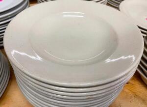 (20) 10.5" CHINA PASTA BOWLS - OFF WHITE. MOST HAVE CHIPS ON EDGE