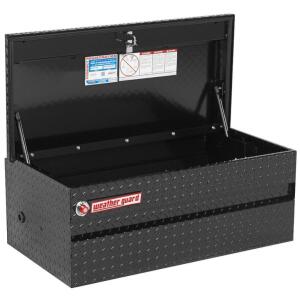 DESCRIPTION: (1) ALL PURPOSE CHEST BRAND/MODEL: WEATHERGUARD/644-5-01 INFORMATION: ALUMINUM, BLACK POWDER COAT RETAIL$: $641 SIZE: 37" X 20 1/4" X 17"