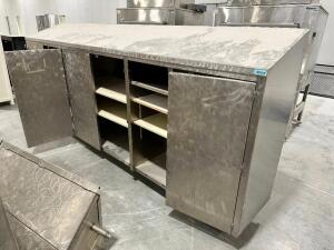 12' X 2' ALL STAINLESS SIX DOOR STAINLESS CABINET.