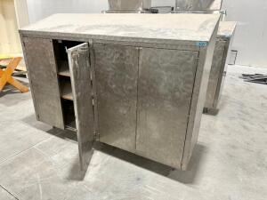 7' X 2' ALL STAINLESS FOUR DOOR STAINLESS CABINET.