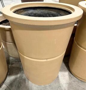 (2) 27" ROUND X 35" T PLASTIC MALL PLANTERS