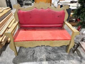 60" WOODEN MALL SANTA BENCH