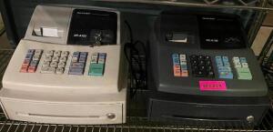 (2) ELECTRONIC CASH REGISTERS W/ KEYS.