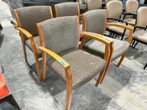 (4) UPHOLSTERED ARM CHAIRS