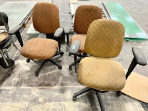 (3) UPHOLSTERED OFFICE ARM CHAIRS