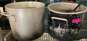 (2) ASSORTED SMALLER STOCK POTS.