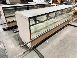 (2) 110" GLASS FRONT DISPLAY COUNTER SECTIONS