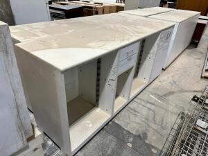 (4) 8' COMPOSITE BACK COUNTERS / CABINETS.