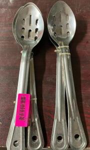 (12) SLOTTED STAINLESS SERVING SPOONS