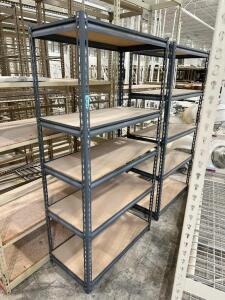 (2) 48" X 18" FIVE TIER METAL SHELVING UNITS.