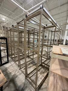 (8) 48" X 24" METAL SHELVING FRAMES.