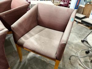 (5) MAROON UPHOLSTERED ARM CHAIRS