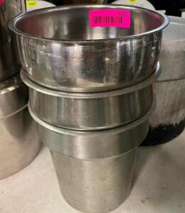 (3) 7" ROUND STAINLESS INSERTS.