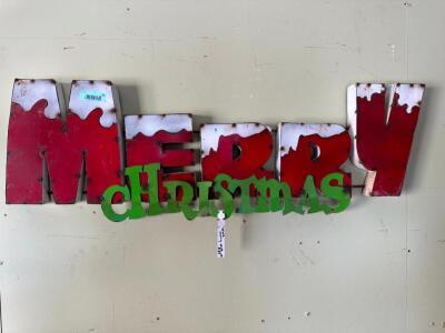 DESCRIPTION: MERRRY CHRISTMAS METAL SIGN SIZE: 44" QTY: 1