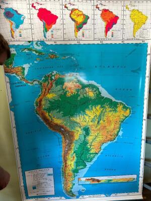 DESCRIPTION: (2) VINTAGE SOUTH AMERICAN MAPS SIZE: 84"X48" QTY: 2