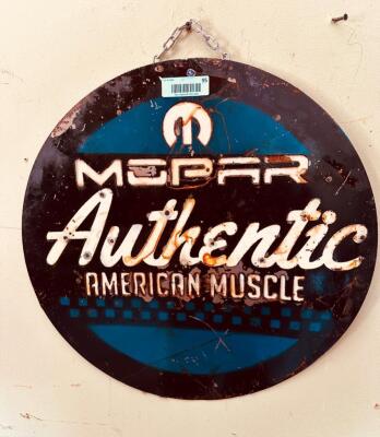 DESCRIPTION: METAL MOPAR SIGN SIZE: 21" QTY: 1