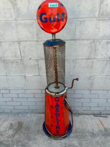 DESCRIPTION: GULF OLD STYLE GAS PUMP SIZE: 54"X12" QTY: 1